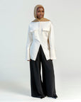 Cream Utility Slit Tunic