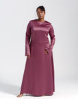 Plum Satin Slip Dress - Final Sale