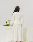 Ivory Balloon Top & Maxi Skirt Set