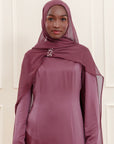 Plum Shimmering Chiffon Scarf