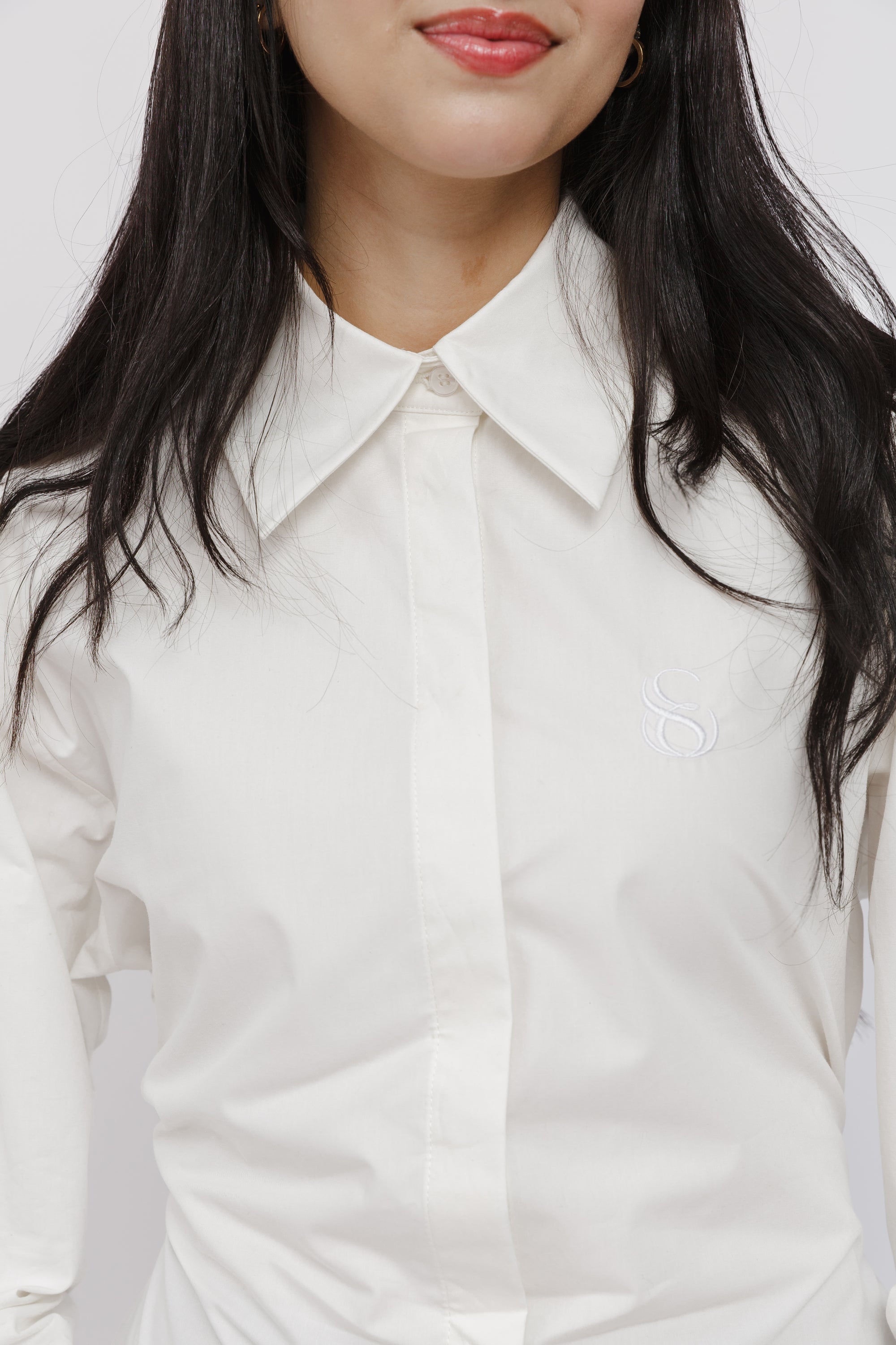 Ivory SE Tie Back Cotton Shirt