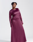 Plum Satin Slip Dress - Final Sale