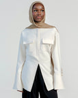 Cream Utility Slit Tunic