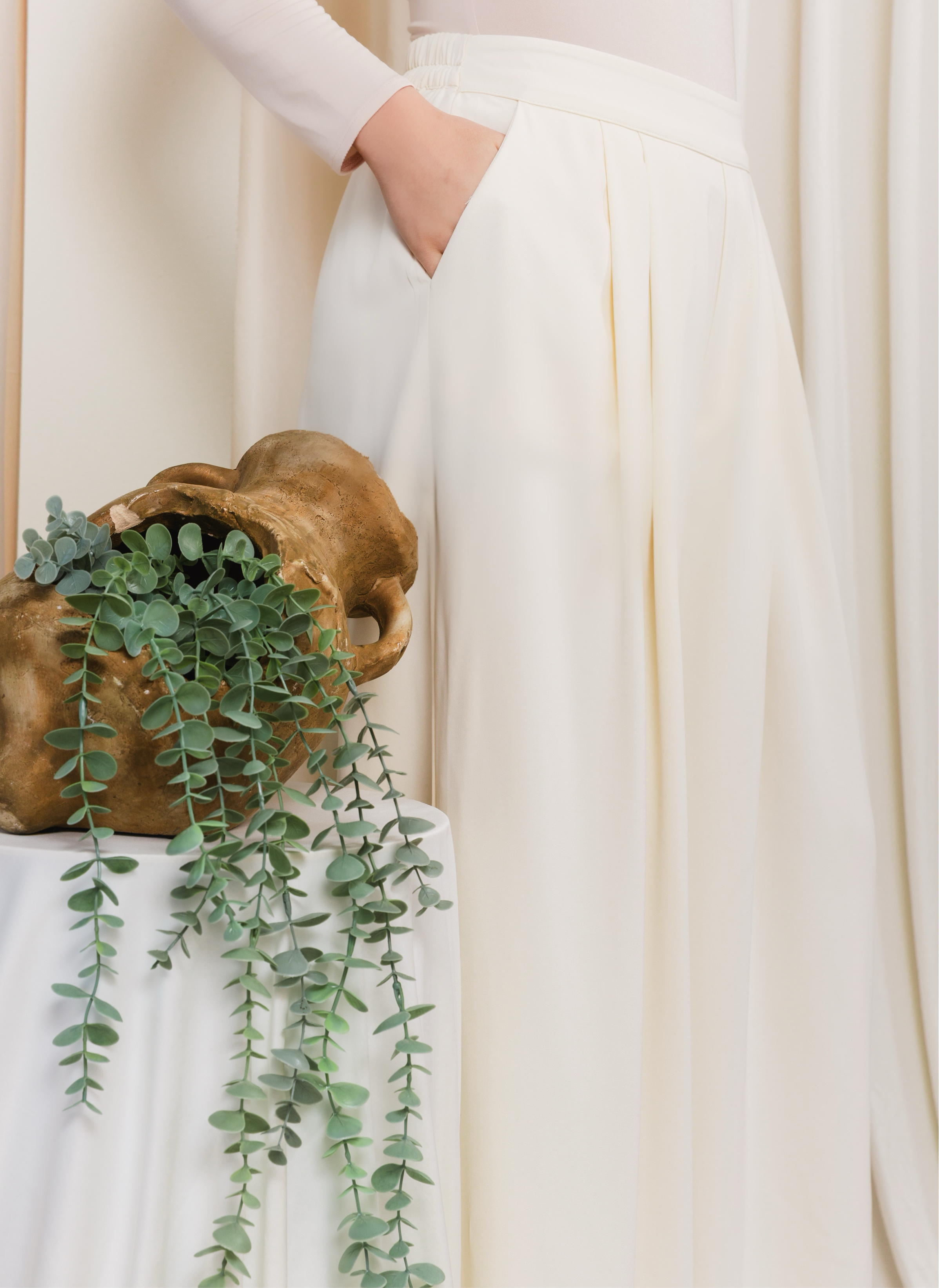 Cream Signature SE Wide Leg Pants Summer Evenings Cream Signature SE Wide Leg Pants Summer Evenings