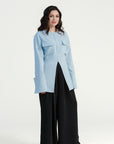 Sky Blue Utility Slit Tunic
