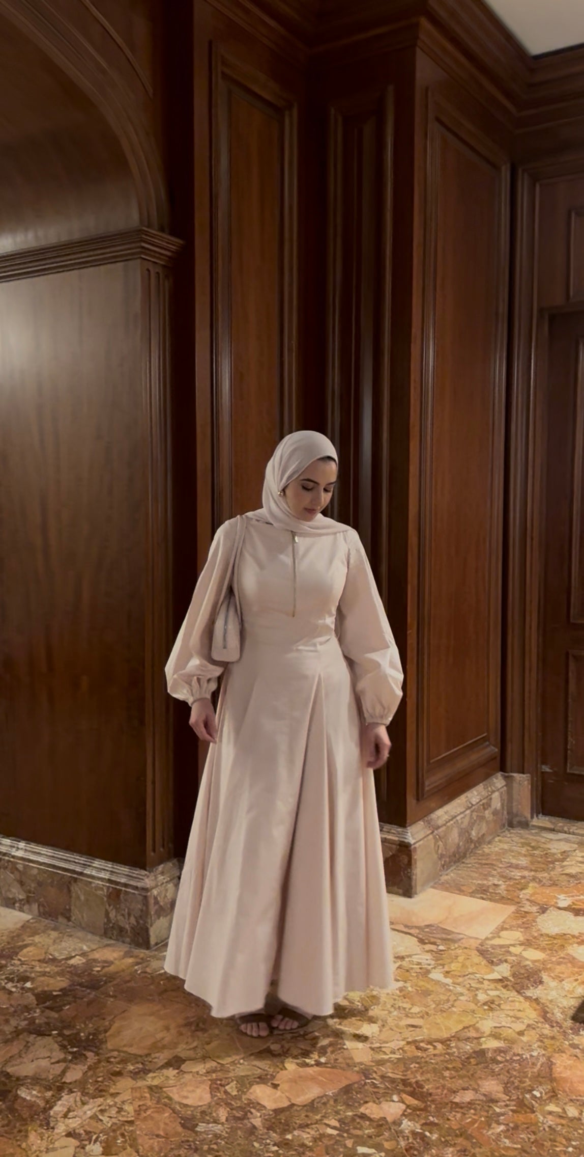 blush winter dress Blush Pink Neoprene Maxi Dress with Pockets, Plus Size Kaftan