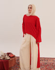 Crimson Red High-Low Tunic