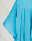 Aquamarine Tie Neck Maxi Dress- Final Sale