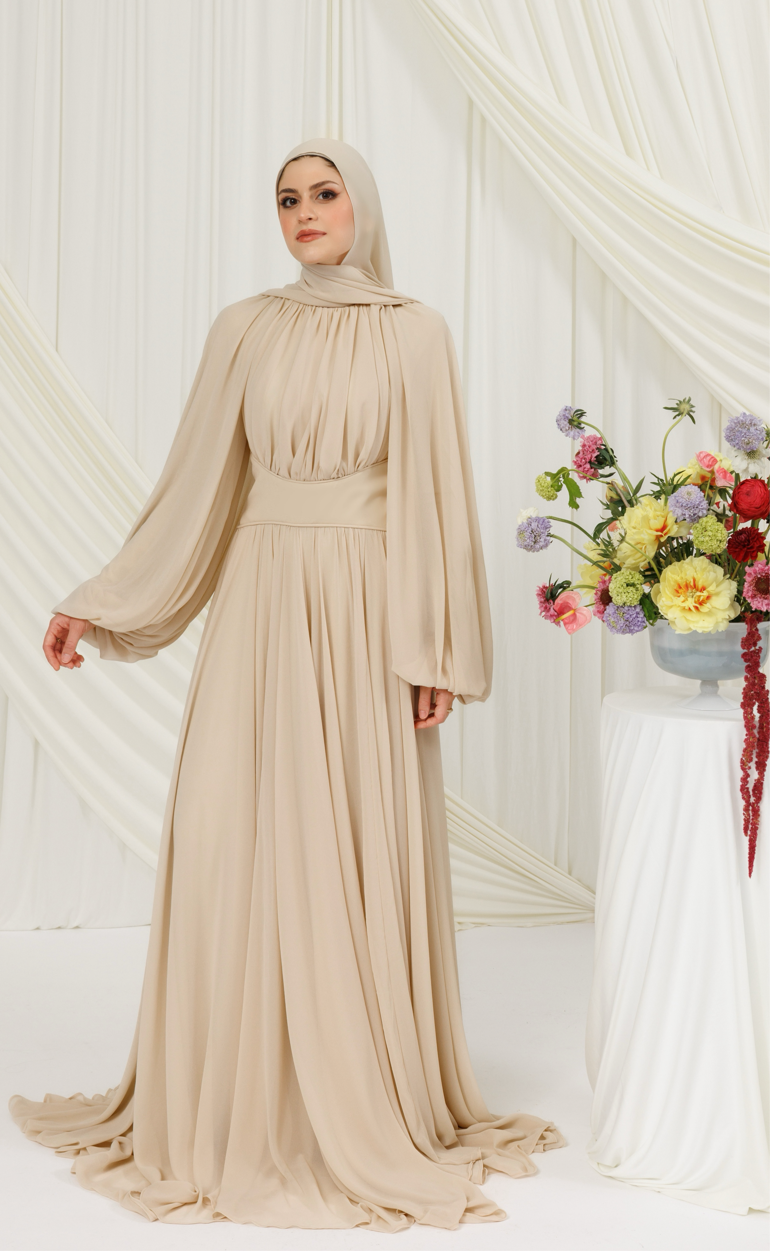 Kaftan Beaded Gown - Hijabi Modest Evening Gowns in USA Summer Evenings Kaftan Beaded Gown - Hijabi Modest Evening Gowns in USA Summer Evenings
