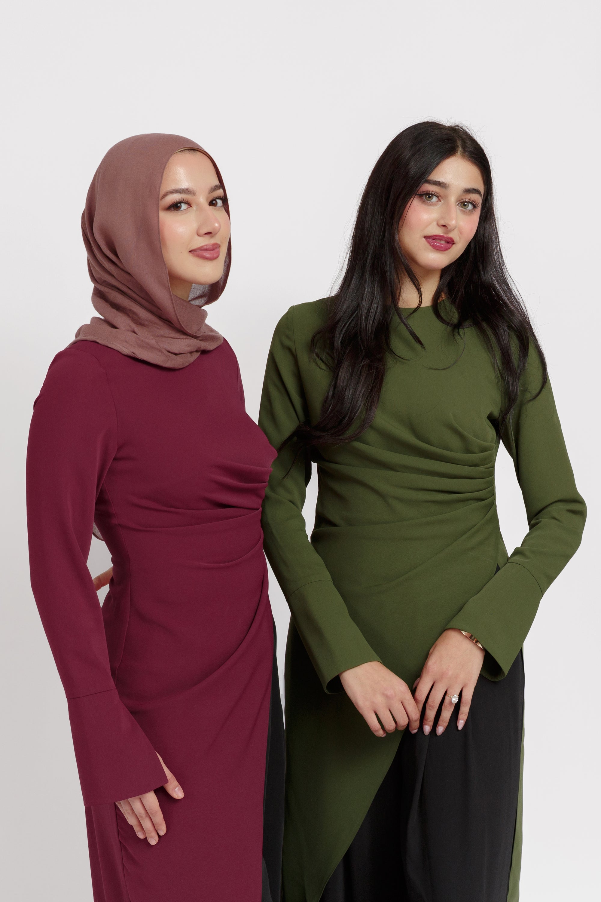 Burgundy Asymmetric Slit Tunic