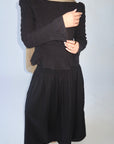 Black Ruched Top & Maxi Skirt Set