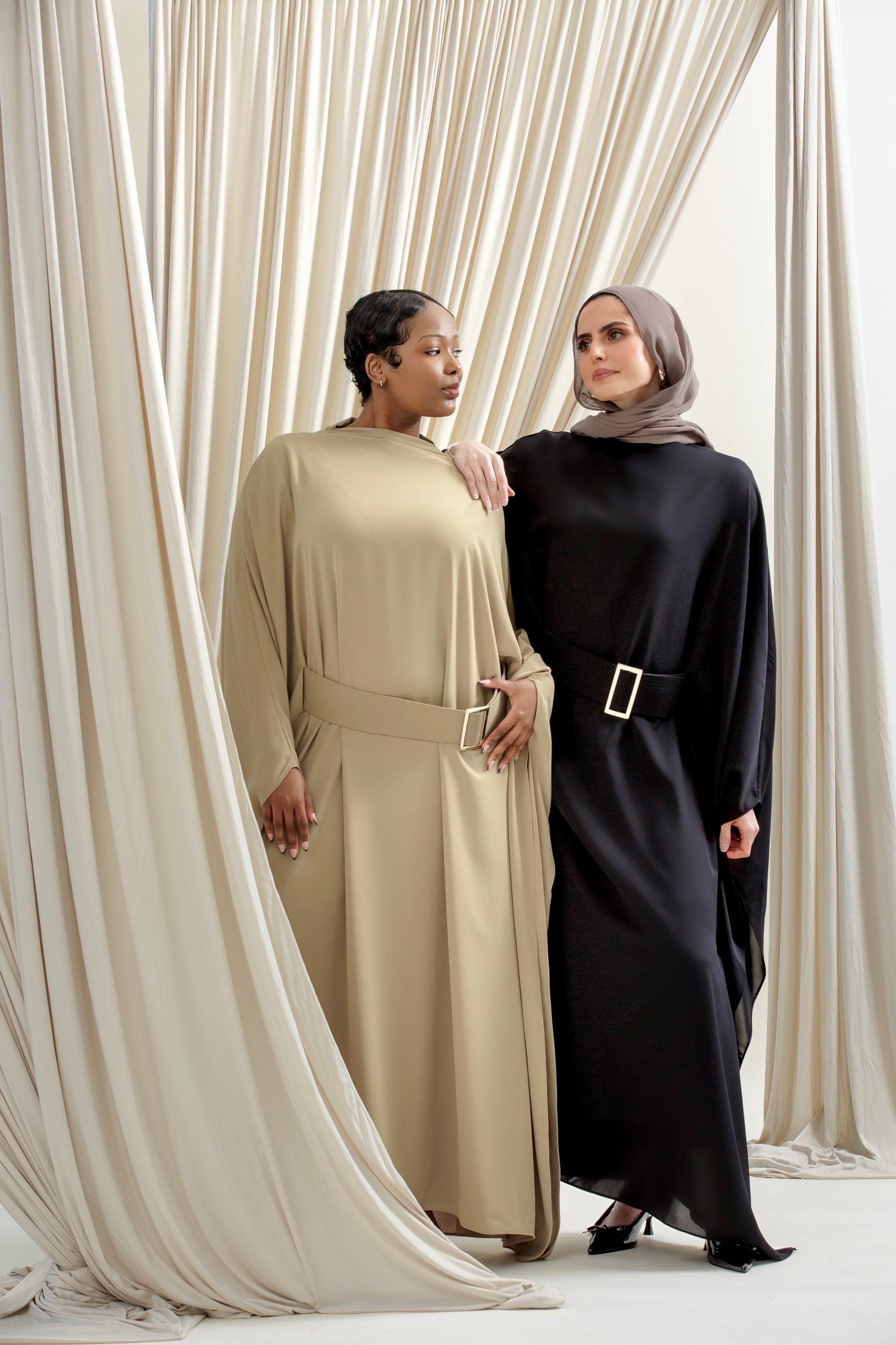 Khaki Belted Kaftan- Final Sale