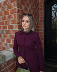 Plum Peplum Buttoned Blazer