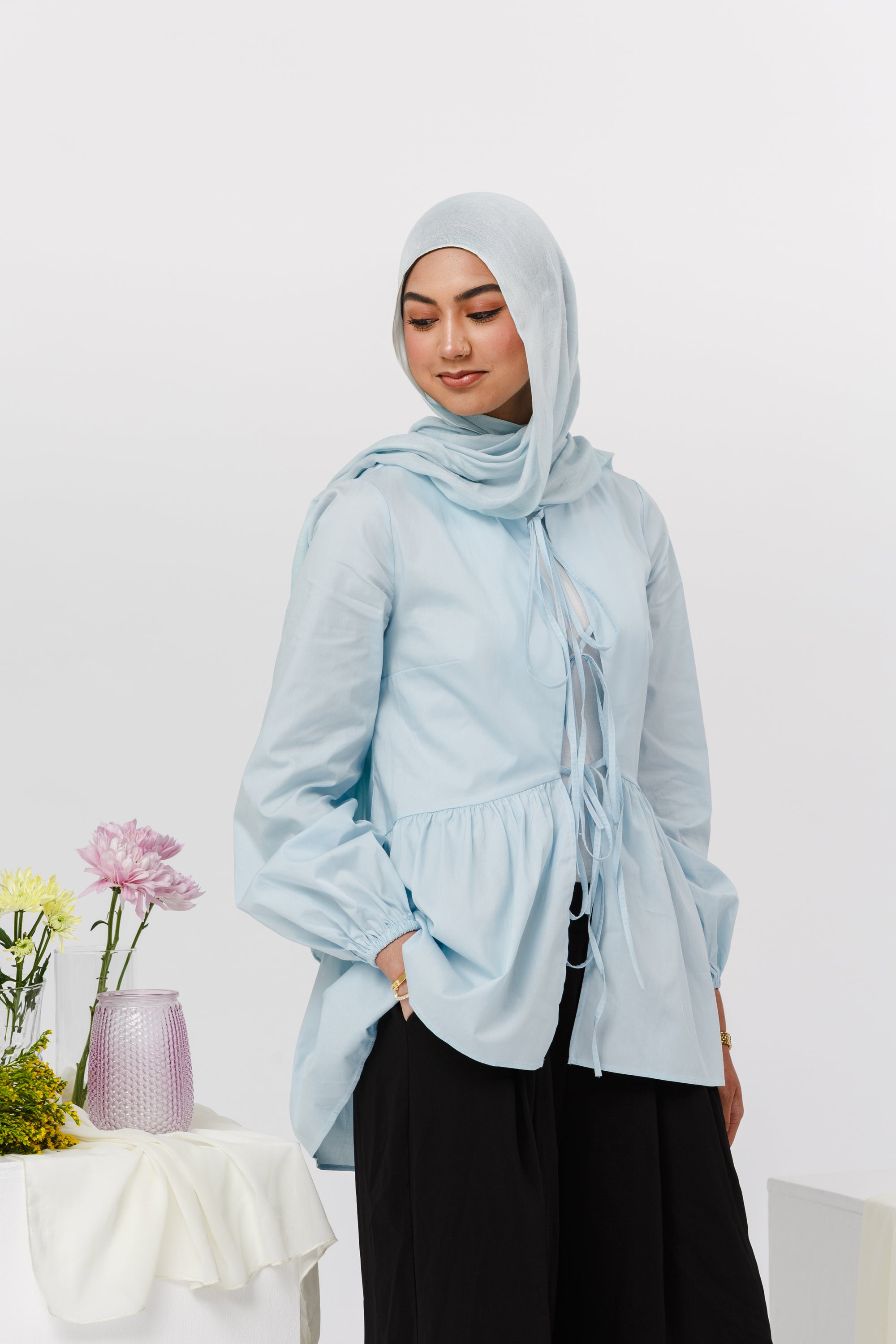 Sky Blue Bow Tie Tunic