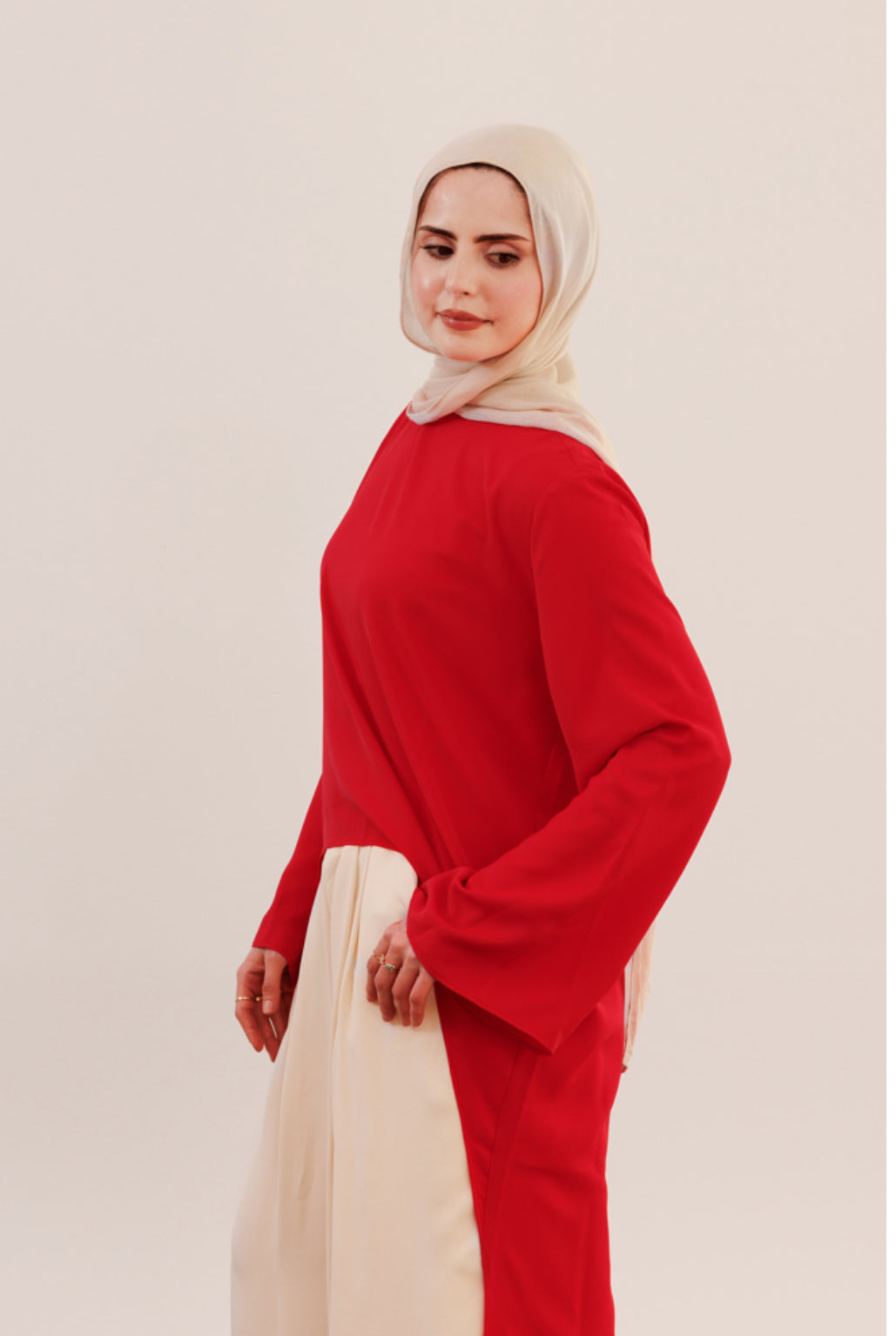 Crimson Red High-Low Tunic  Summer Evenings