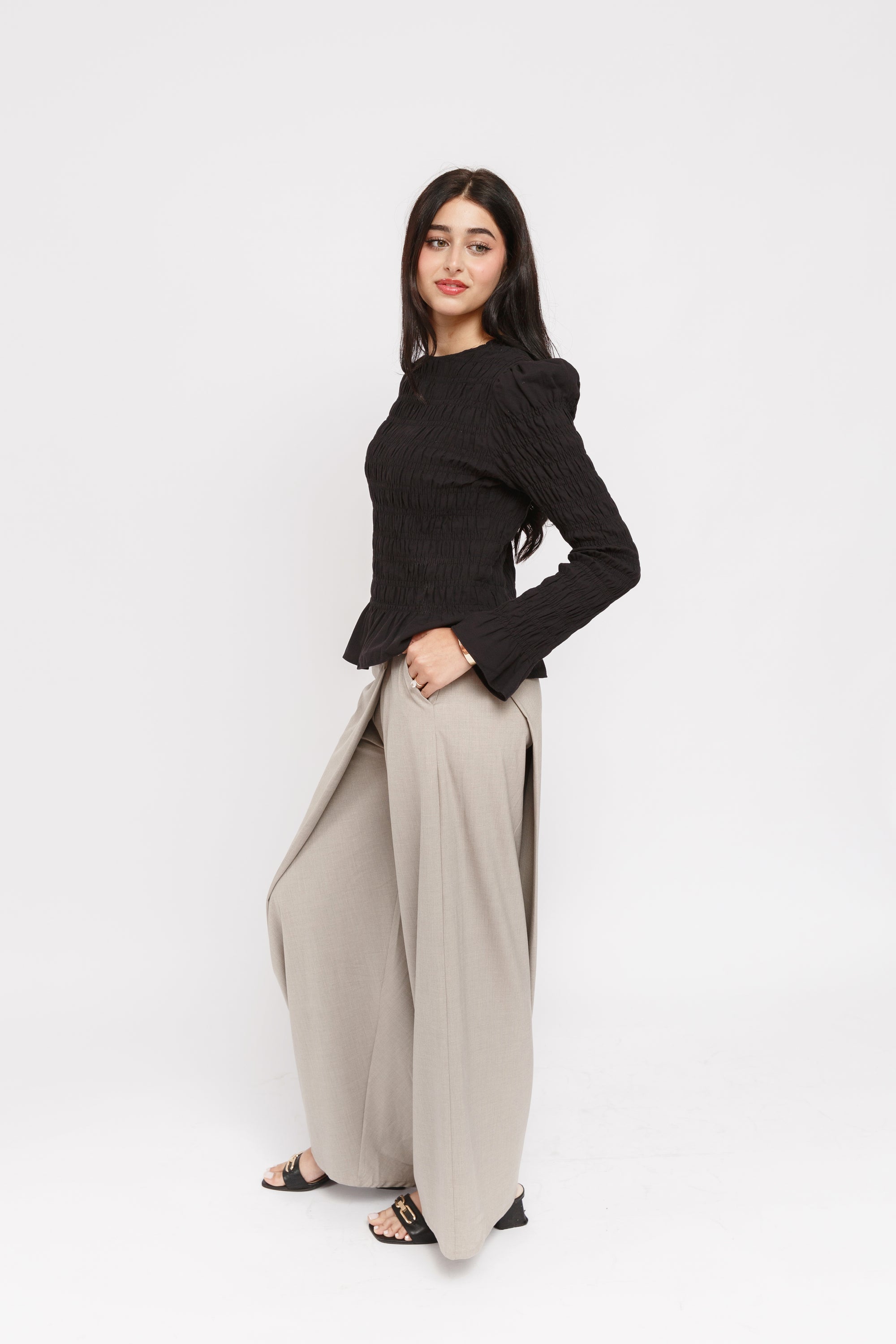 Taupe Foldover Pants