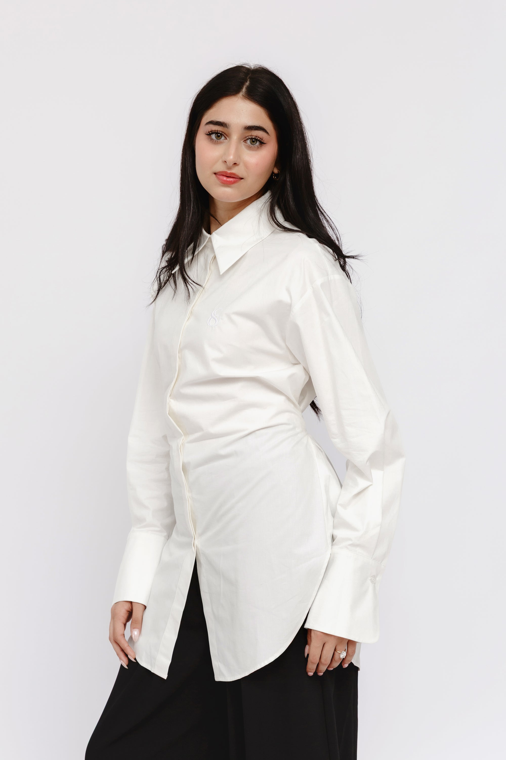 Ivory SE Tie Back Cotton Shirt