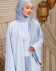 Baby Blue Low Waisted Abaya Set (3 pcs)- Final Sale