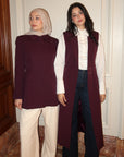 Plum Peplum Buttoned Blazer