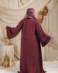 Plum Low Waisted Abaya Set (2 pcs)- Final Sale