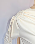 Cream Satin Ruched Tunic
