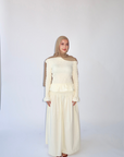 Buttercream Ruched Top & Maxi Skirt Set