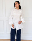 White Cotton Smocked Tunic