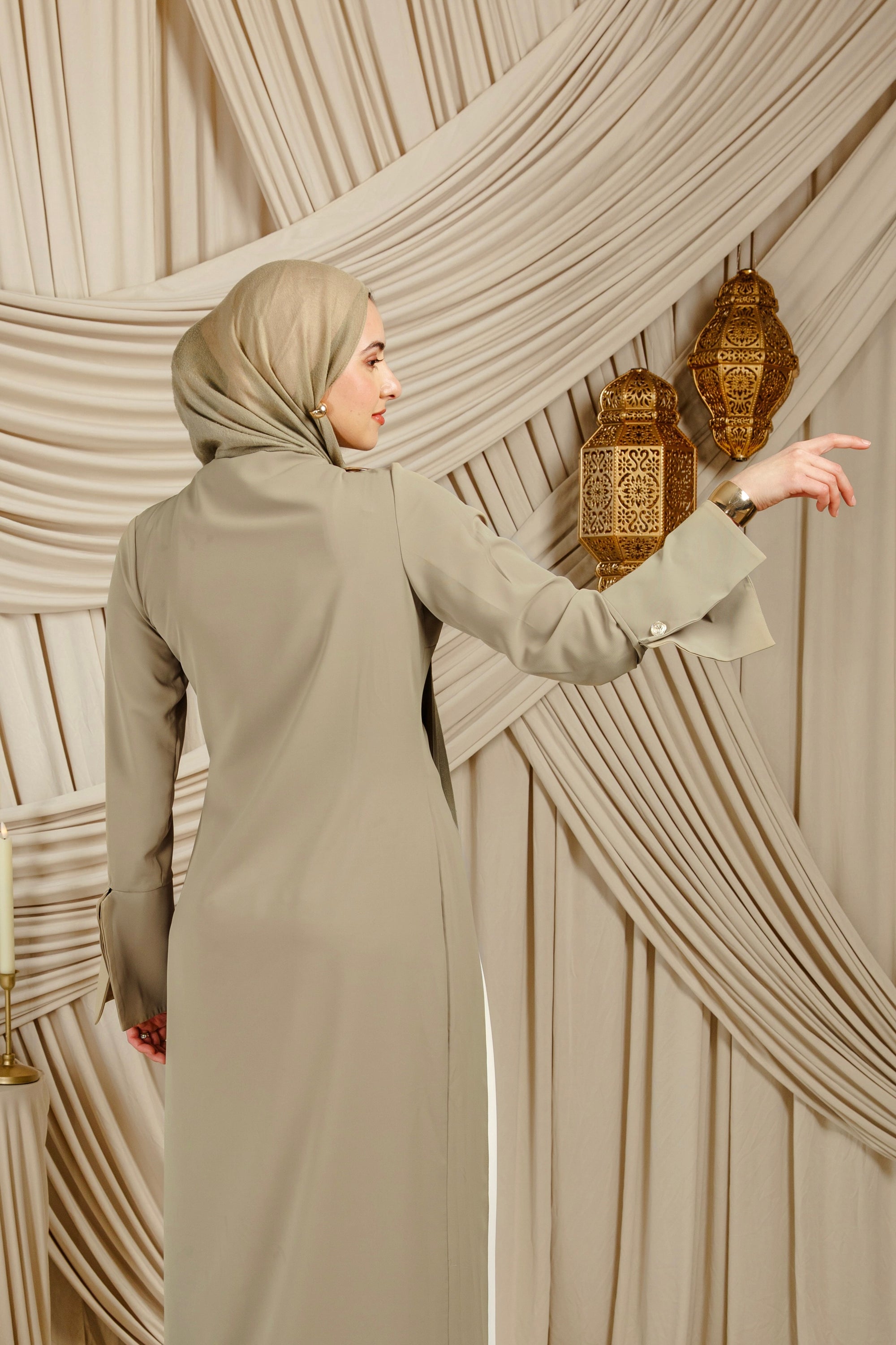 Khaki Floor Length Hardware Tunic- Final Sale