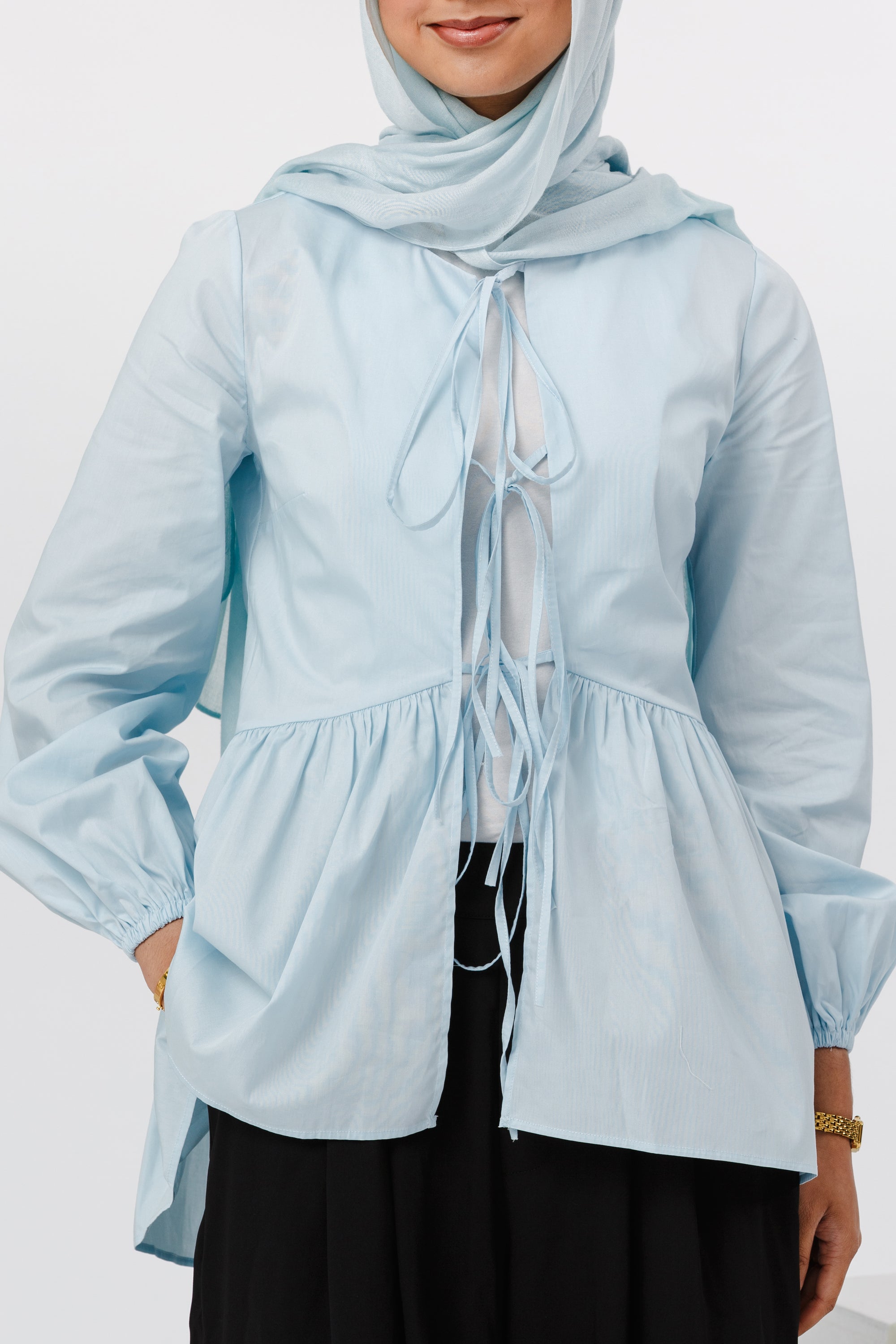 Sky Blue Bow Tie Tunic