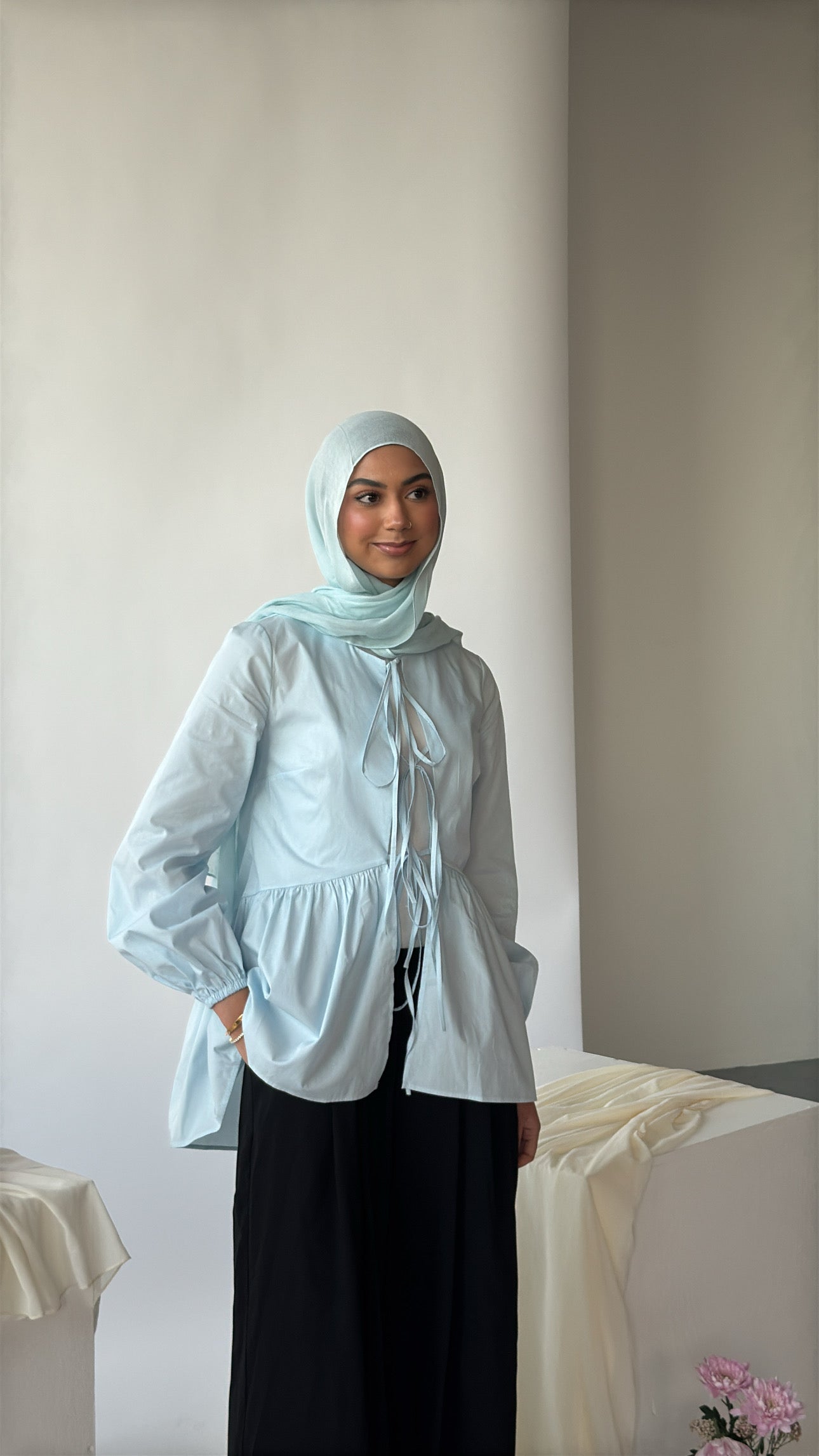 Sky Blue Bow Tie Tunic