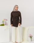 Dark Espresso Cotton Ruched Tunic