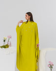 Lime Beaded Kaftan Gown- Final Sale