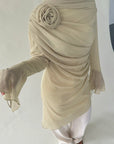 Melon Draped Rose Tunic- Final Sale