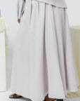 Light Gray Balloon Top & Maxi Skirt Set
