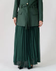 Hunter Green Pleated Chiffon Skirt - Final Sale