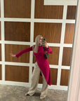 Fuchsia Asymmetric Slit Tunic