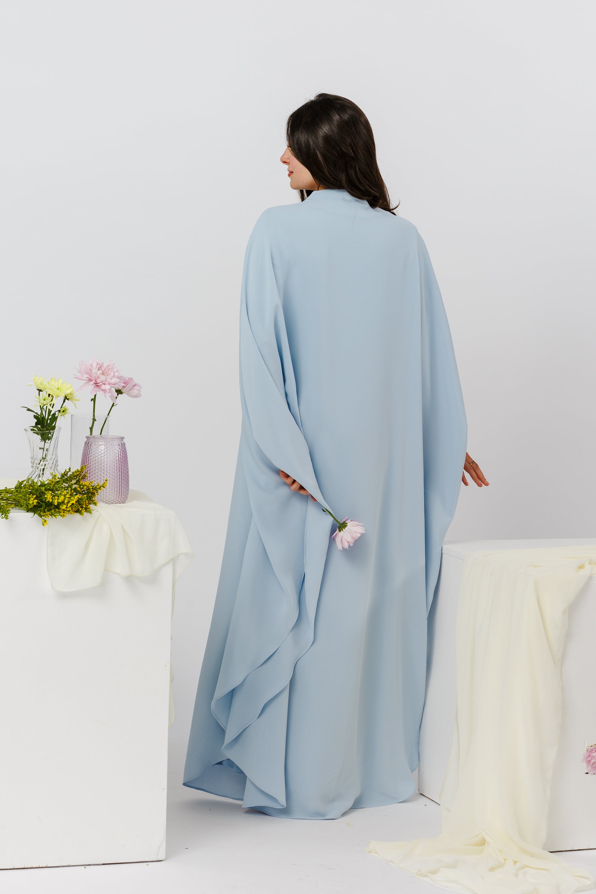 Baby Blue Beaded Kaftan Gown- Final Sale