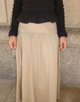 Khaki Cotton Low Waisted Skirt