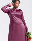 Plum Satin Slip Dress - Final Sale