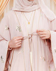 Mauve Pink Yasmin Embroidered Abaya