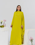 Lime Beaded Kaftan Gown- Final Sale