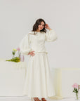 Ivory Balloon Top & Maxi Skirt Set