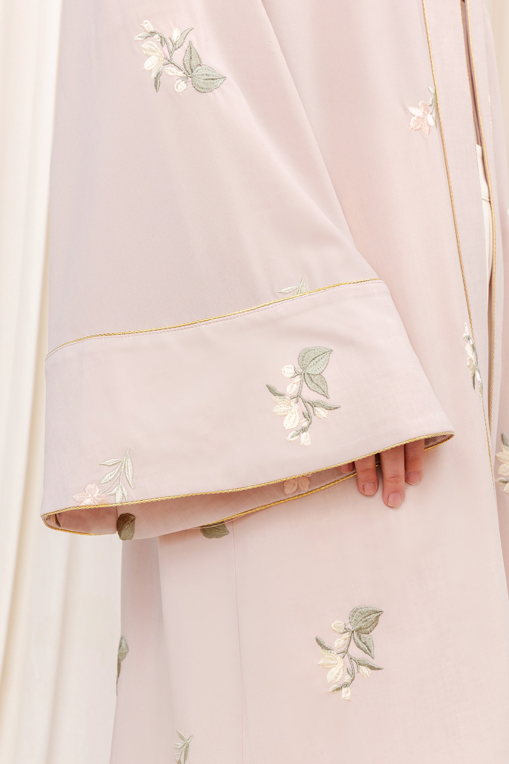 Mauve Pink Yasmin Embroidered Abaya