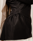 Black Taffeta Peplum Tunic