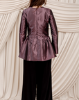 Mauve Purple Taffeta Peplum Tunic