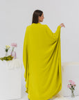 Lime Beaded Kaftan Gown- Final Sale