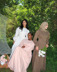 Mocha Cinched Buttoned Dress