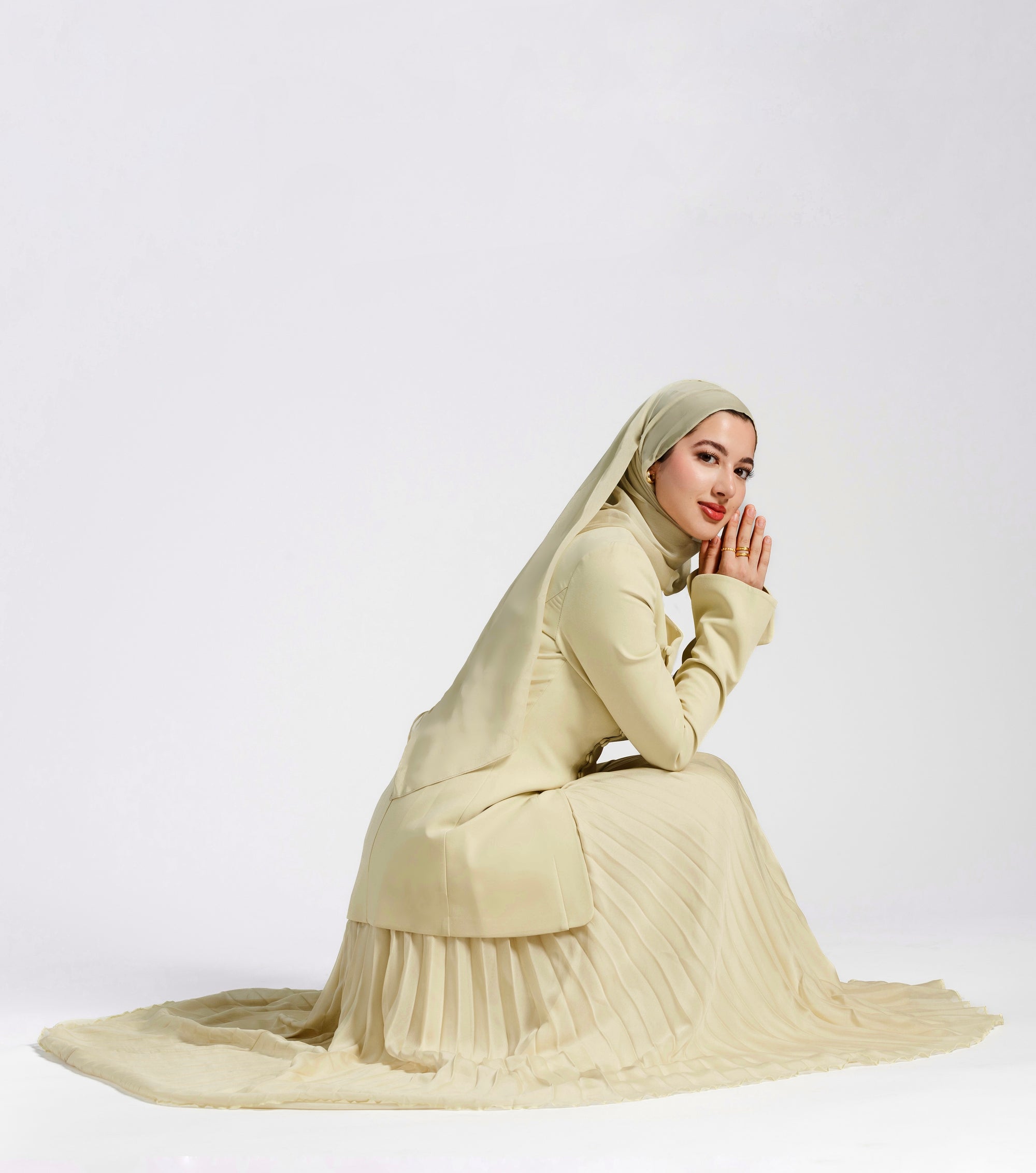 Melon Pleated Chiffon Skirt - Final Sale