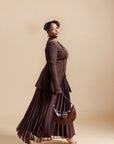 Espresso Pleated Chiffon Skirt