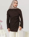 Dark Espresso Cotton Ruched Tunic